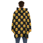 Cute Hamburger Pattern Print Hoodie Blanket