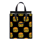 Cute Hamburger Pattern Print Insulated Lunch Tote