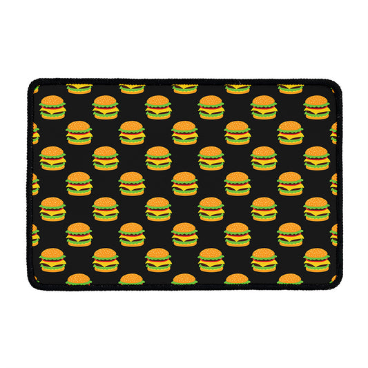 Cute Hamburger Pattern Print Kitchen Mat