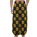 Cute Hamburger Pattern Print Lantern Pants