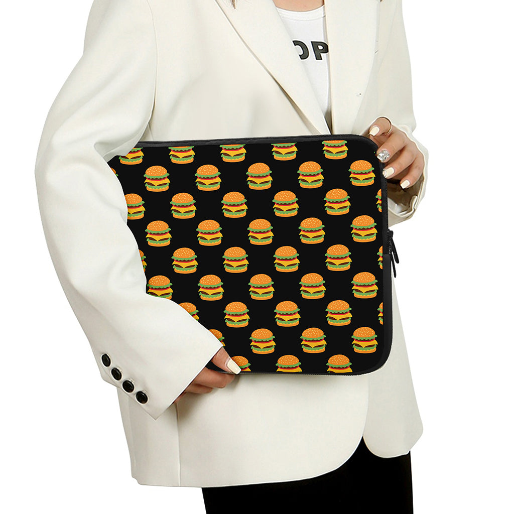 Cute Hamburger Pattern Print Laptop Sleeve