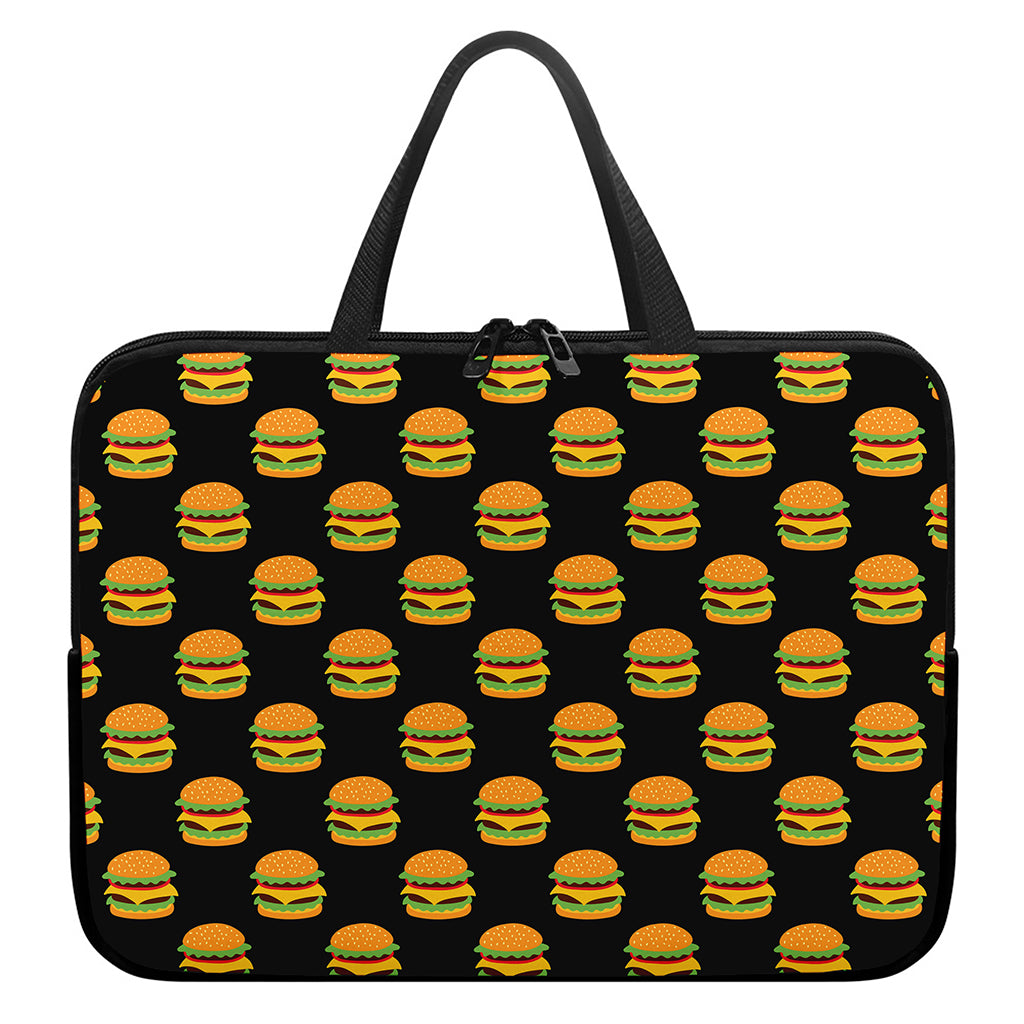 Cute Hamburger Pattern Print Laptop Sleeve With Handle