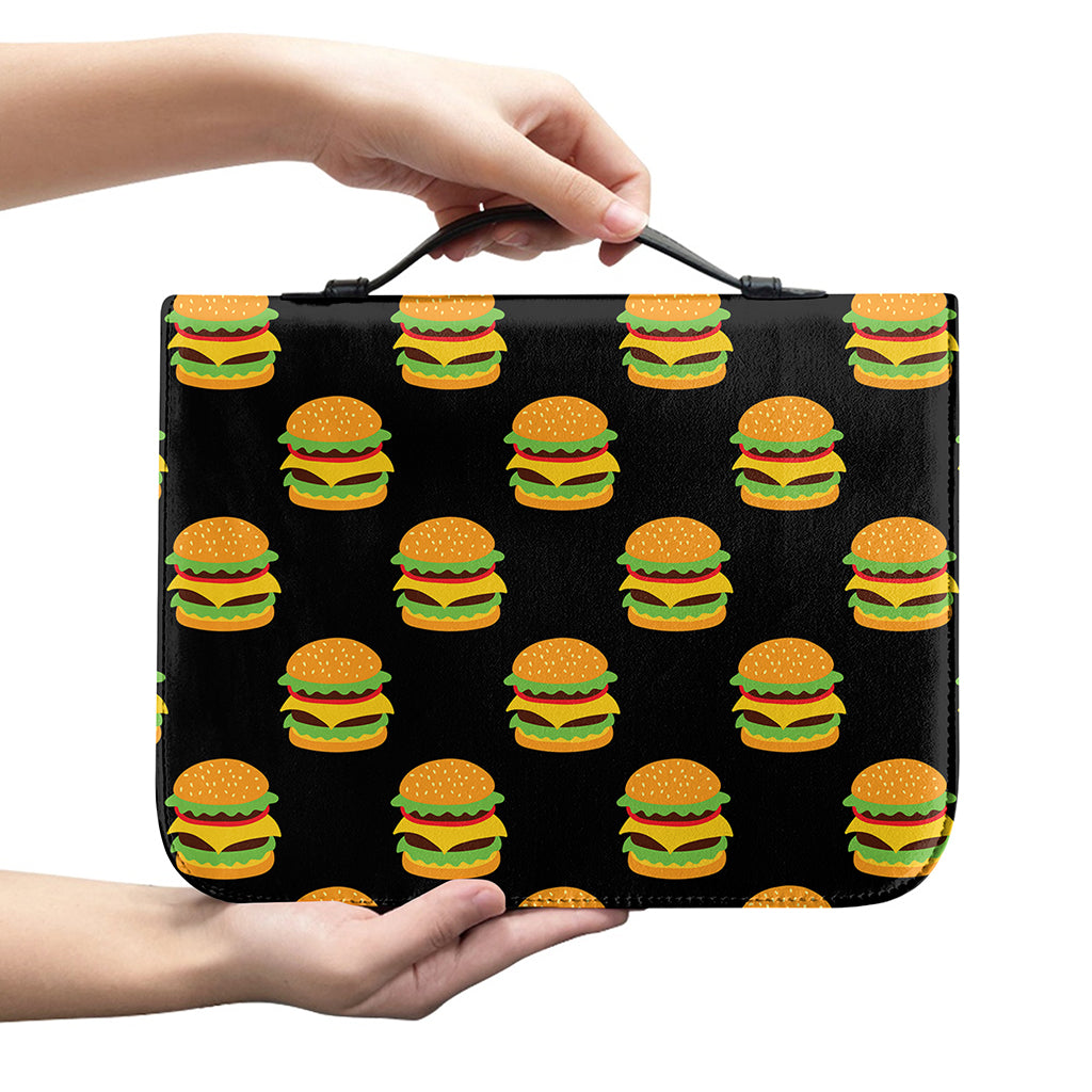 Cute Hamburger Pattern Print Leather Bible Cover