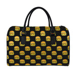Cute Hamburger Pattern Print Leather Duffle Bag