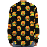 Cute Hamburger Pattern Print Long Sleeve Baseball Jersey