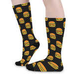 Cute Hamburger Pattern Print Long Socks