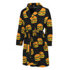 Cute Hamburger Pattern Print Men's Bathrobe