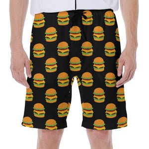 Cute Hamburger Pattern Print Men's Beach Shorts