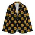 Cute Hamburger Pattern Print Men's Blazer