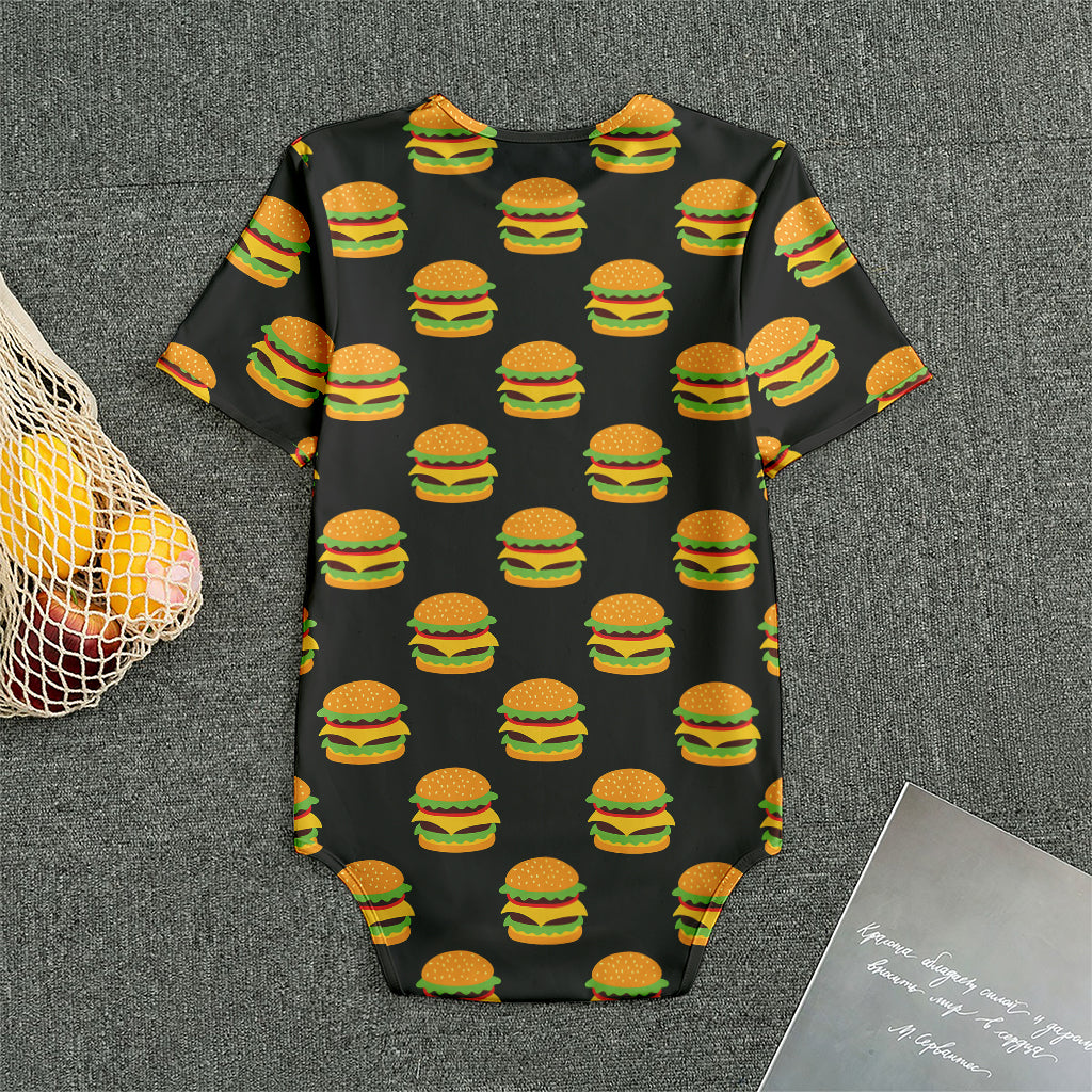 Cute Hamburger Pattern Print Men's Bodysuit