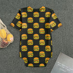 Cute Hamburger Pattern Print Men's Bodysuit