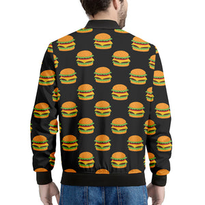 Cute Hamburger Pattern Print Men's Bomber Jacket