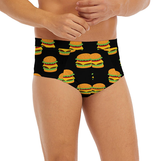 Cute Hamburger Pattern Print Men's Briefs