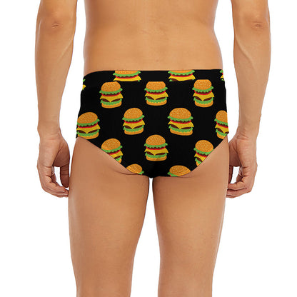 Cute Hamburger Pattern Print Men's Briefs