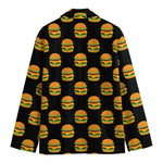 Cute Hamburger Pattern Print Men's Cotton Blazer