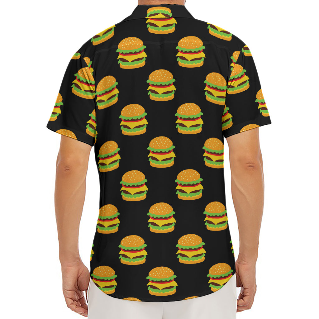 Cute Hamburger Pattern Print Men's Deep V-Neck Shirt