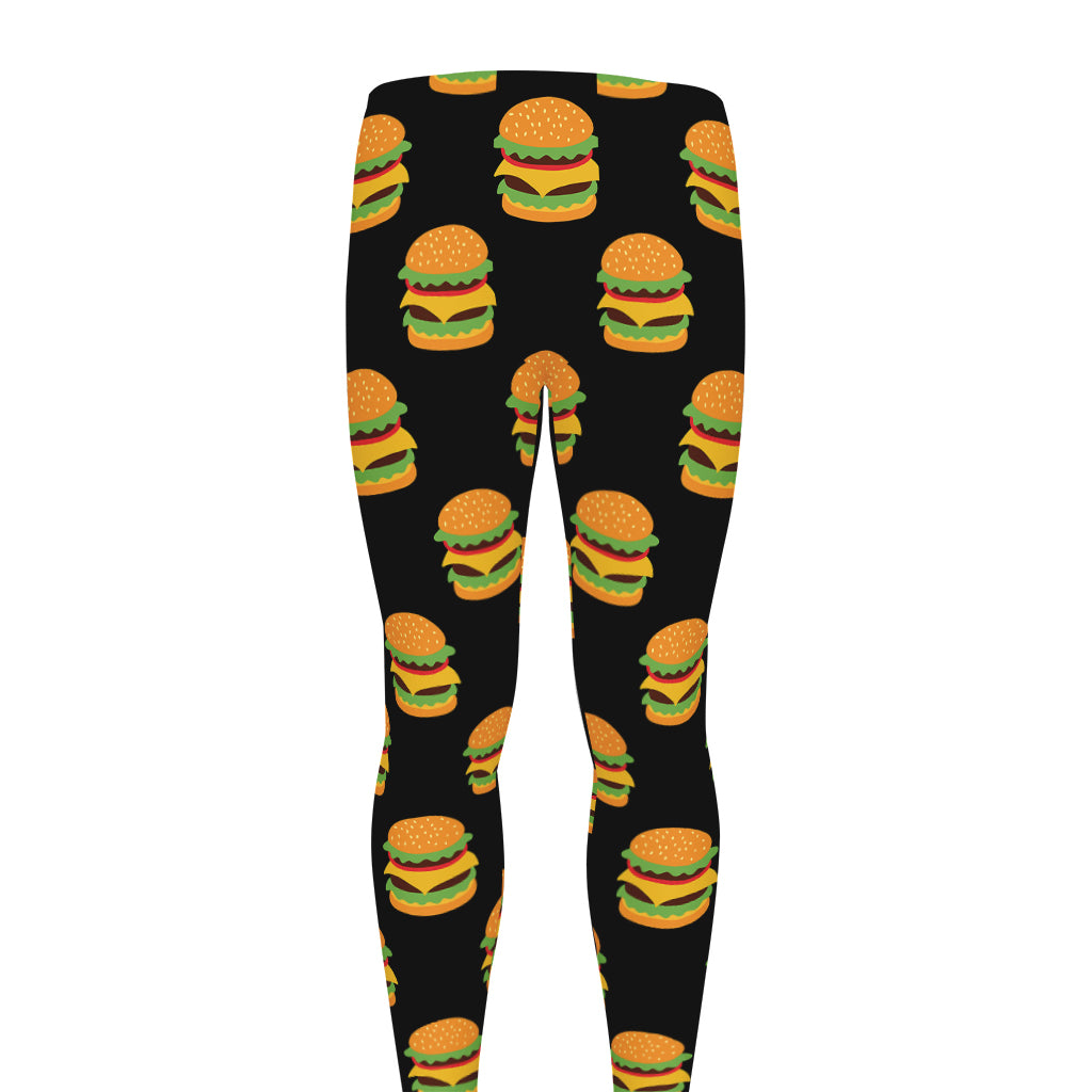 Cute Hamburger Pattern Print Men's leggings