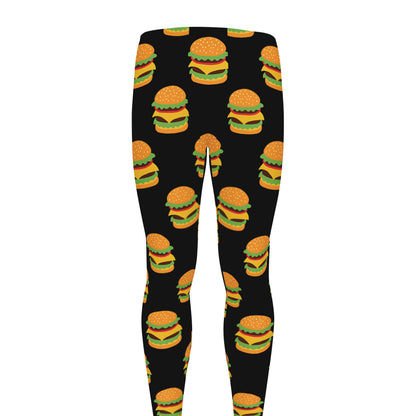 Cute Hamburger Pattern Print Men's leggings