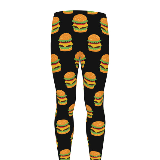 Cute Hamburger Pattern Print Men's leggings