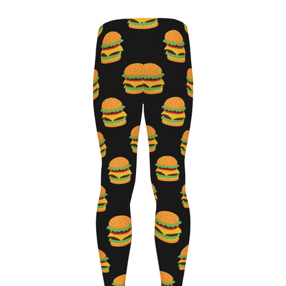 Cute Hamburger Pattern Print Men's leggings