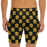Cute Hamburger Pattern Print Men's Long Boxer Briefs