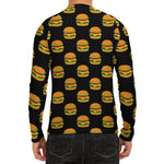Cute Hamburger Pattern Print Men's Long Sleeve Rash Guard