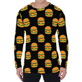 Cute Hamburger Pattern Print Men's Long Sleeve T-Shirt