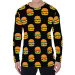 Cute Hamburger Pattern Print Men's Long Sleeve T-Shirt