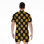 Cute Hamburger Pattern Print Men's Rompers