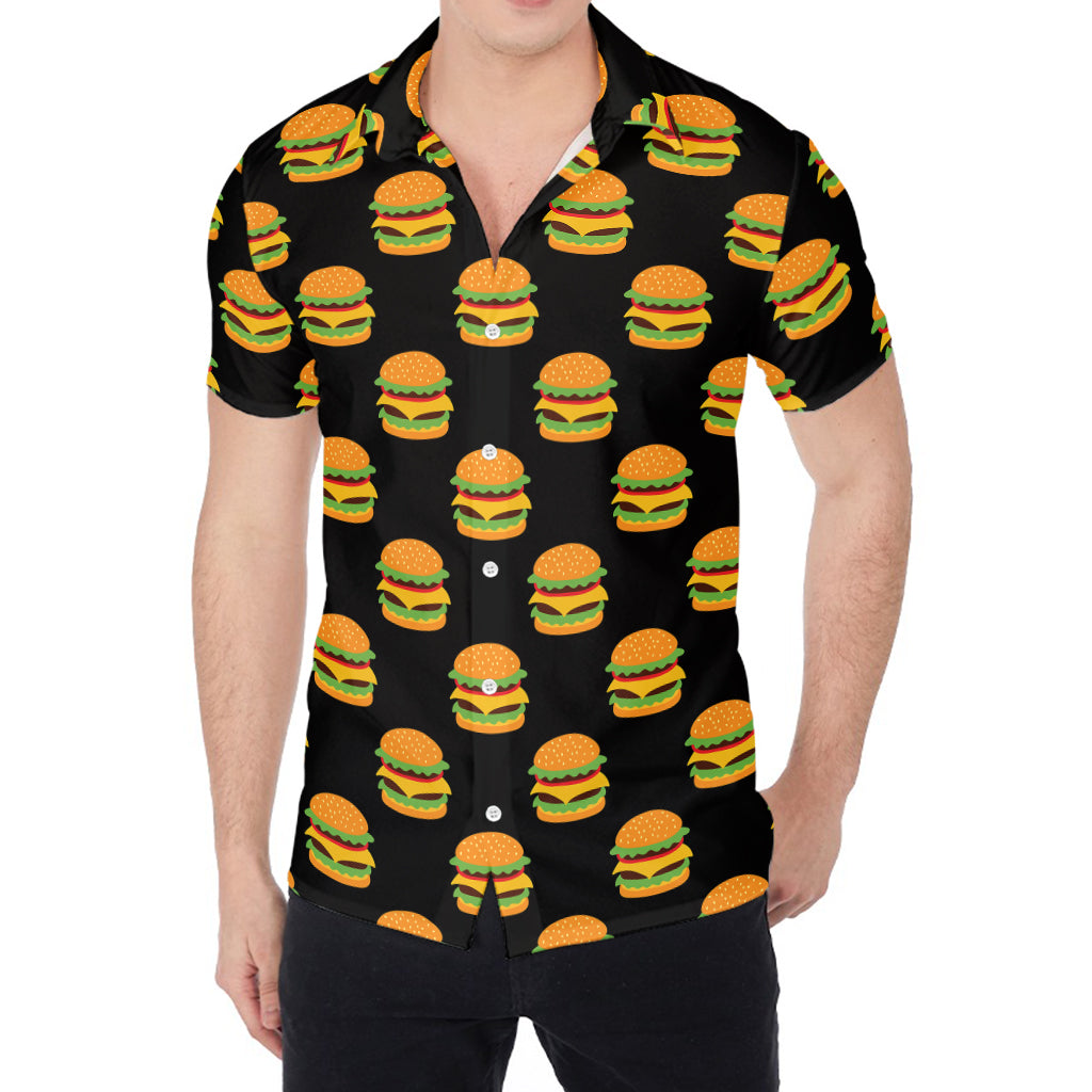 Cute Hamburger Pattern Print Men's Shirt