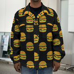 Cute Hamburger Pattern Print Men's Shirt Jacket