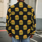 Cute Hamburger Pattern Print Men's Shirt Jacket