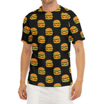 Cute Hamburger Pattern Print Men's Short Sleeve Rash Guard
