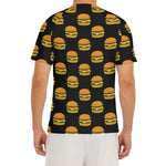 Cute Hamburger Pattern Print Men's Short Sleeve Rash Guard
