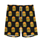 Cute Hamburger Pattern Print Men's Sports Shorts