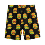 Cute Hamburger Pattern Print Men's Sports Shorts