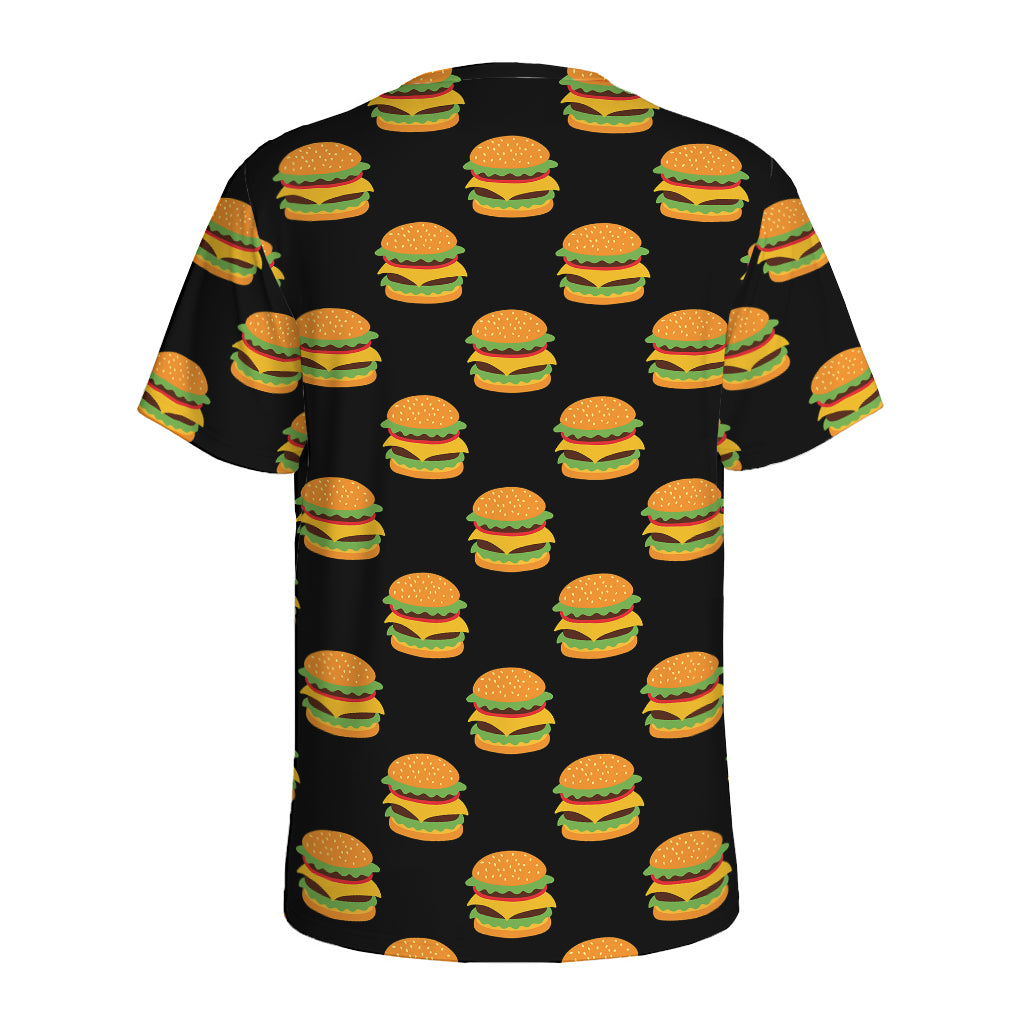 Cute Hamburger Pattern Print Men's Sports T-Shirt
