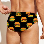 Cute Hamburger Pattern Print Men's Swim Briefs