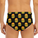 Cute Hamburger Pattern Print Men's Triangle Swim Briefs