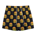 Cute Hamburger Pattern Print Mesh Shorts