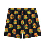 Cute Hamburger Pattern Print Mesh Shorts