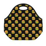 Cute Hamburger Pattern Print Neoprene Lunch Bag