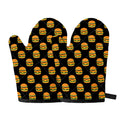 Cute Hamburger Pattern Print Oven Mitts