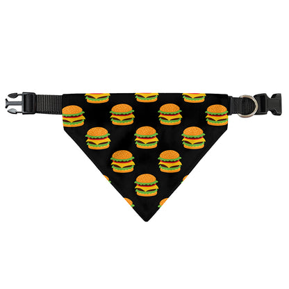 Cute Hamburger Pattern Print Over The Collar Dog Bandana
