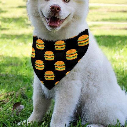 Cute Hamburger Pattern Print Over The Collar Dog Bandana