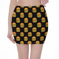 Cute Hamburger Pattern Print Pencil Mini Skirt