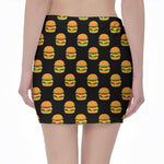 Cute Hamburger Pattern Print Pencil Mini Skirt