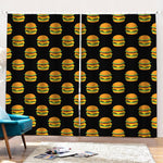 Cute Hamburger Pattern Print Pencil Pleat Curtains