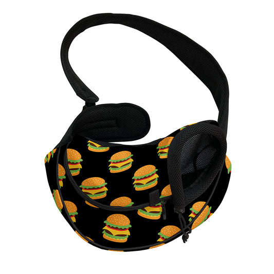 Cute Hamburger Pattern Print Pet Sling Carrier