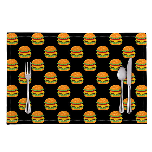 Cute Hamburger Pattern Print Placemat